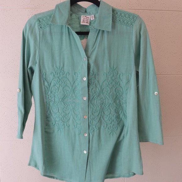 PARSLEY & SAGE HAND-WOVEN TOP - Picture 1 of 8